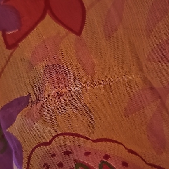 OH! MAMMA Floral Chiffon Ruffle Tie Back Flare Sleeve Fairycore Castlecore Top - Picture 7 of 11